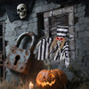 Lucktree Animated Halloween Decoration, 18” Hanging Skull Prisoner