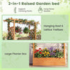 Lucktree Wooden Raised Garden Bed with Trellis & Hanging Roof