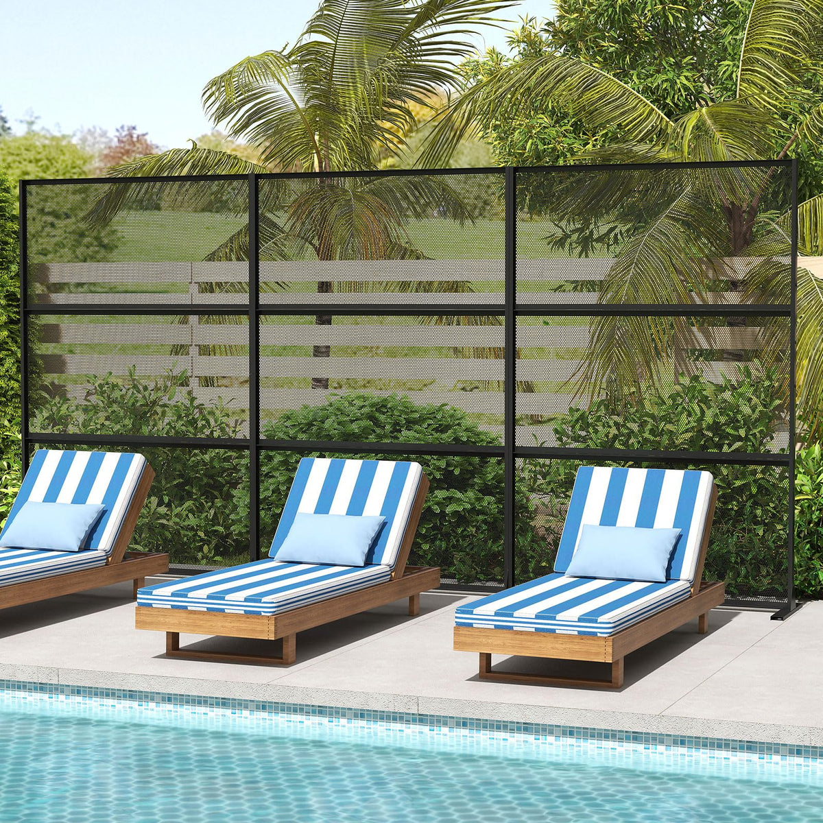 Lucktree Metal Privacy Screen with Expansion Bolts and Connection Screws