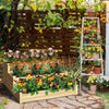 Lucktree 3 Tier Raised Garden Bed, Wood Planter Box 48 x 48 x 22 Inch Vegetable Flower Herb Fruit Growing Bed Kit
