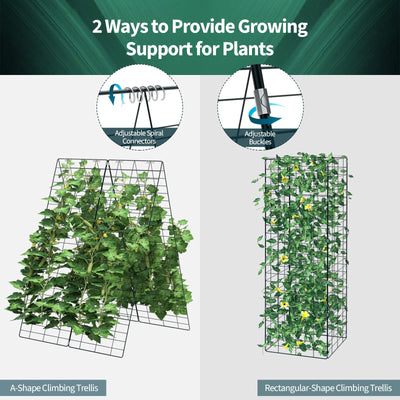Lucktree 4 Panels Cucumber Trellis A-Frame Garden Trellis for Plant Climbing