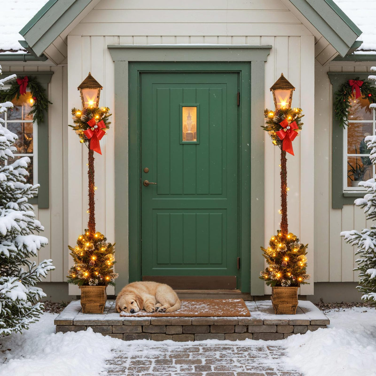 Lucktree 6.1 FT Christmas Pre-lit Street Lamp