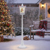 Lucktree 8 ft White Musical Christmas Streetlight | Lighted Holiday Decoration for Home Yard Porch