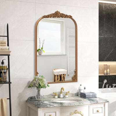 Lucktree Antiqued Gold Wall Mirror(30"L x 20"W)