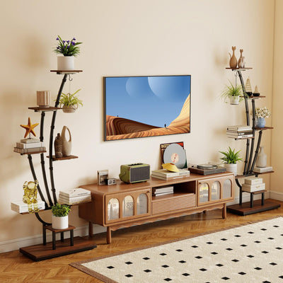 Lucktree Plant Stand Indoor  8-Tier 62" Tall Corner Metal Plant Shelf for Multiple Plants