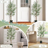 Lucktree 4.5ft Artificial Olive Tree, Tall Fake Potted Olive Silk Tree with Realistic Fruits, 2 Pack