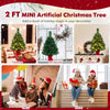 Lucktree Tabletop Battery Operated Small Fir Xmas Tree with Warm White LED Lights