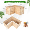 Lucktree Raised Garden Bed, 47.5" x 47.5" x 24.5" Wooden Planter Box, Outdoor L-Shaped Deep Garden Bed for Sapling Flower Herb Vegetable Fruit