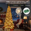 Lucktree 9 FT Pre-Lit Snow Flocked Drooping Christmas Tree with Quick Power Connectors