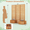 Lucktree Outdoor Wooden Privacy Screen with Planter Box