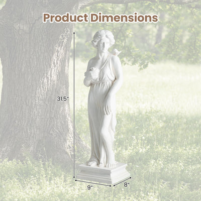 Lucktree 31.5" Greek Goddess Statue with Bird