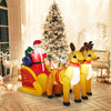 Lucktree 7.5 FT Christmas Inflatable Lighted Santa Claus on Sleigh with Reindeers & Gift Boxes