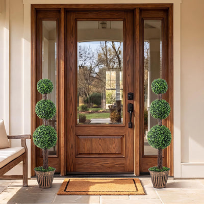 Lucktree Artificial Triple Ball Boxwood Tree 4 FT Fake Topiary Tree(1/2)