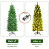 Lucktree 6ft Pre-lit Artificial Christmas Tree, Hinged Fir Pencil Christmas Tree with 250 LED Lights - LucktreeUS