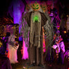 Lucktree 6 FT Halloween Light Up Talking Ghost Pumpkin with Glowing Ribs and Moving Head