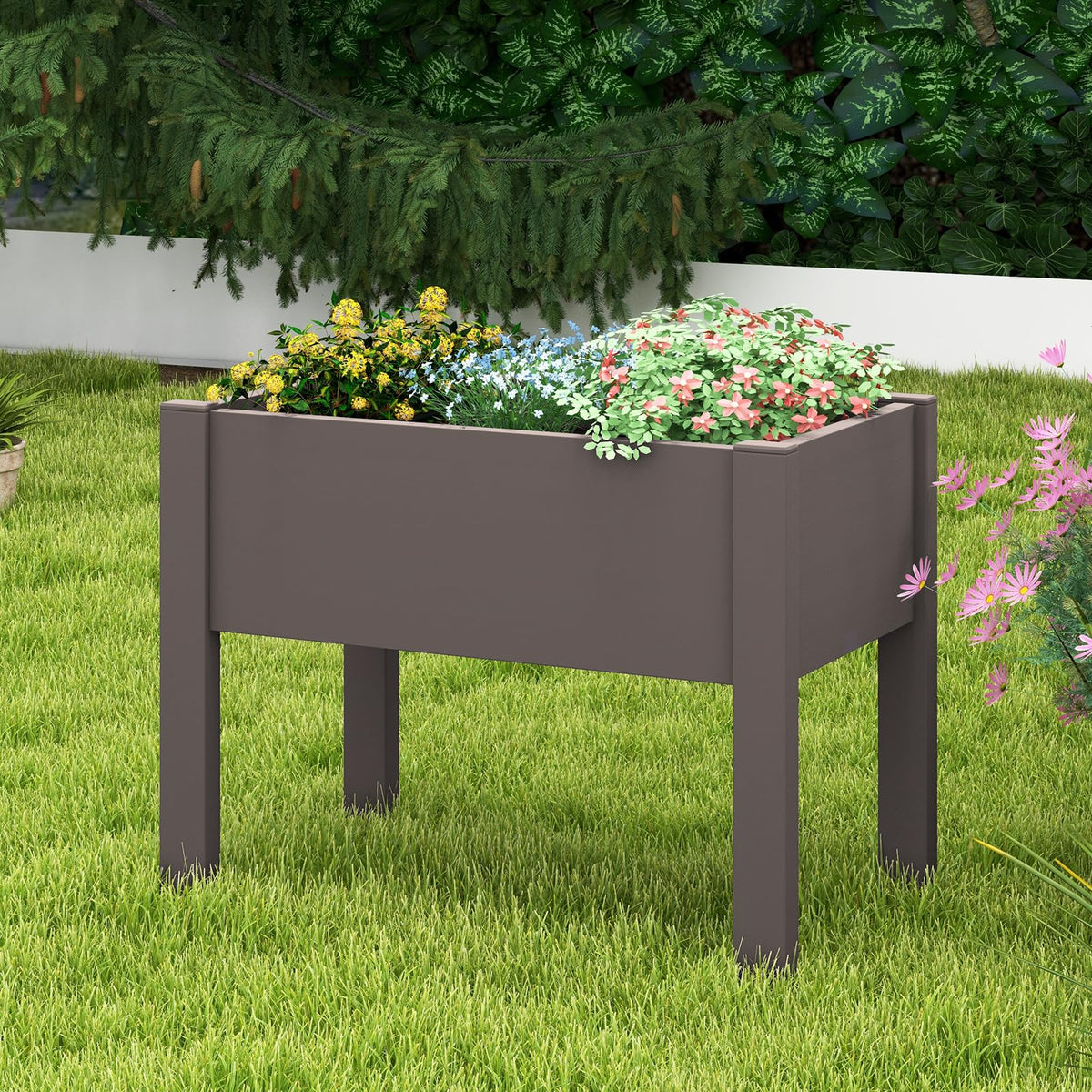 Lucktree Raised Garden Bed with Legs, Self-Watering Planter Box with Water Level Indicator