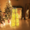 Lucktree 3 Pieces Christmas Lighted Gift Boxes ( Laser Fish Scale )