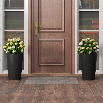 Lucktree 21” Tall Round Tapered All Weather Flower Pots Set of 2