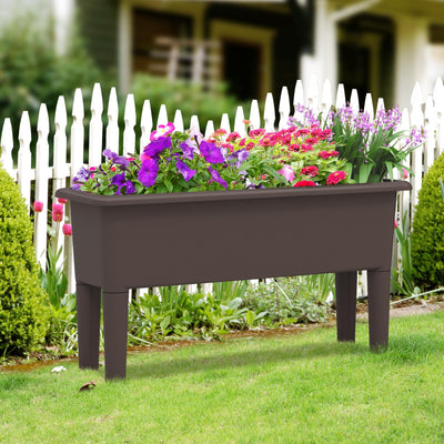 Lucktree Raised Garden Beds Outdoor Set of 2, Self-Watering Planter Box with Detachable Legs & Drainage Hole