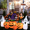 Lucktree 9 FT Halloween Inflatable Pumpkin Ghost, Spooky Lighted Holiday Decoration w/ Witch's Hat,