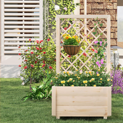 Lucktree Raised Garden Bed with Trellis (1/2)