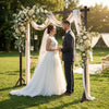 Lucktree 87" Wood Wedding Arbor Backdrop Stand with Ground Stakes