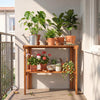 Lucktree 2-Tier Solid Wood Foldable Plant Shelf