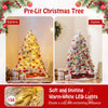 Lucktree 4.5ft Pre-Lit Snow Flocked Christmas Tree, Artificial Hinged Full Xmas Tree with 279 PVC & Pine Needles