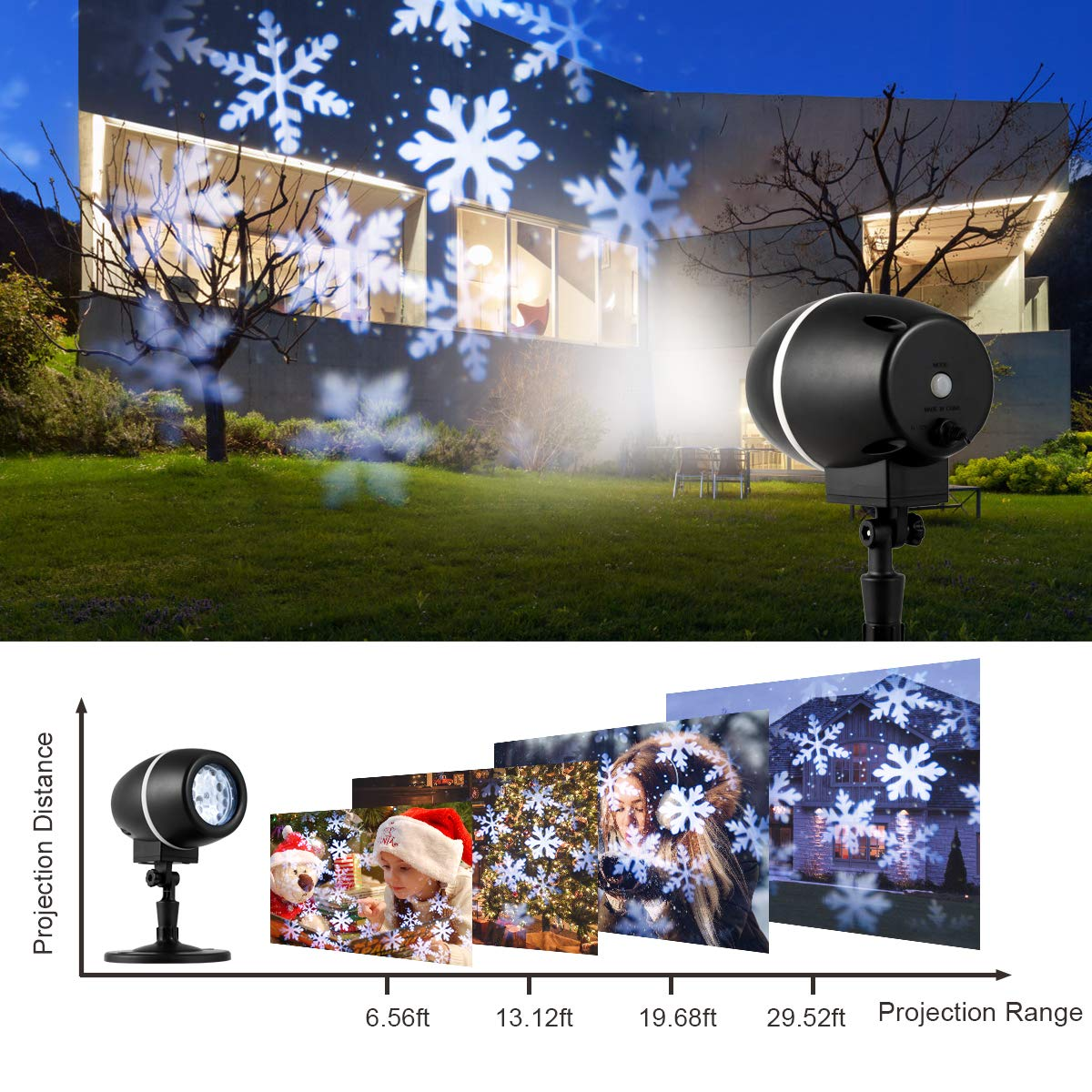 Lucktree Christmas Snowflake LED Projector Lights