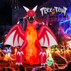 Lucktree 8 FT Halloween Inflatable Fire Dragon, Blow-up Red Dragon