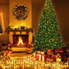 Lucktree 9ft Artificial Pre-lit Christmas Tree Premium Spruce Hinged Tree with 700 LED Lights and Solid Metal Stand - LucktreeUS