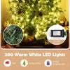 Lucktree Cashmere Christmas Tree with Pine Needles LED Lights with Bulb Cover