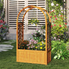 Lucktree Raised Garden Bed with Arch Lattice Trellis, for Climbing Vine Flower Vegetable