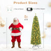 5/6/7 FT Pre-lit Pencil Christmas Tree, Artificial Slim Xmas Tree