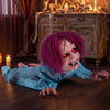 Lucktree 28" Halloween Animated Crawling Baby Doll with Glowing Eyes