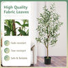 Lucktree 4.5ft Artificial Olive Tree, Tall Fake Potted Olive Silk Tree with Realistic Fruits, 2 Pack