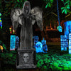 Lucktree 5.5 FT Halloween Animated Praying Angel Statue with Light Up Eyes & Shaking Wings