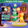 Lucktree 7 FT Lighted Christmas Inflatable Gingerbread Men Climbing Christmas Tree with LED Lights & Built-in Fan