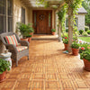 Lucktree 12" x 12" Acacia Wood Interlocking Patio Flooring Tiles with Drainage Base