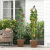 Lucktree 2-Pack Tomato Cages, 69” PE-Coated Metal Garden Obelisk Trellis for Climbing Plants