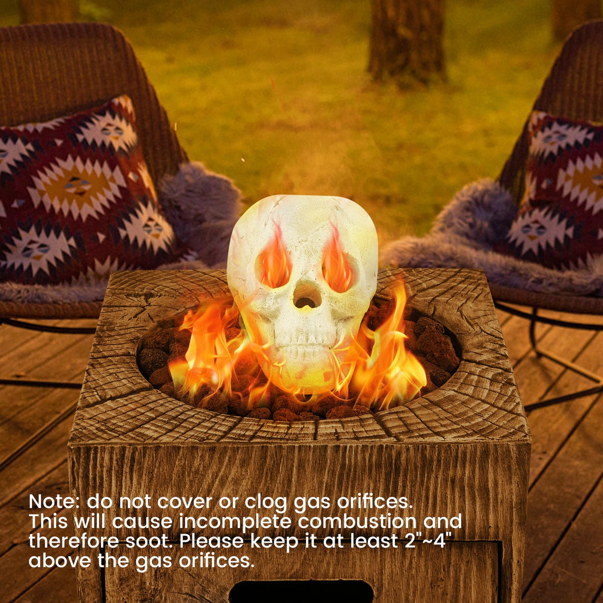 Lucktree Halloween Fire Pit Skull Ceramic