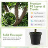 Lucktree Artificial Boxwood Topiary Tree, 45” Tall Faux Potted Plants with 5 Ball-Shaped Topiaries, Cement Flowerpot
