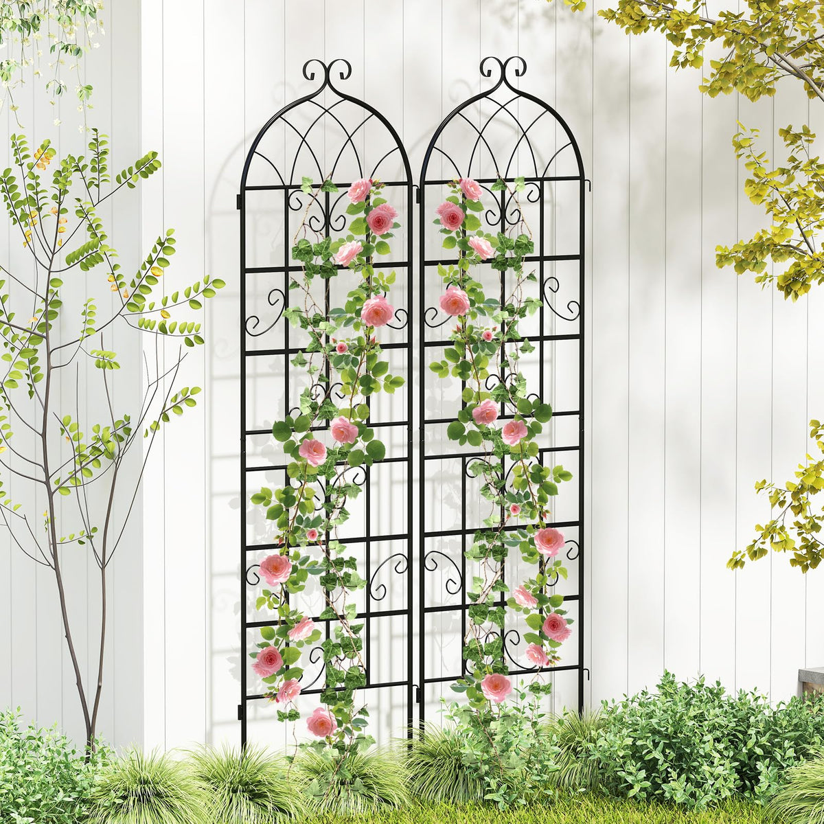 Lucktree 2/4 Packs 71"x20"/86"x20" Metal Garden Trellis for Outdoor Climbing Plants