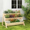 Lucktree 3-Tier Raised Garden Bed, Wooden Vertical Planter Box with Storage Shelf