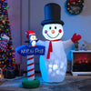 Lucktree 6 FT Inflatable Christmas Snowman, Blow up Xmas Decoration w/ Penguin Guidepost