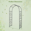Lucktree 87" Decorative Metal Garden Arbor Arch Trellis for Climbing Plants