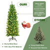 Lucktree 6ft Pre-lit Artificial Christmas Tree, Hinged Fir Pencil Christmas Tree with 250 LED Lights - LucktreeUS