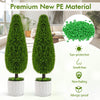 Lucktree 3ft Artificial Cedar Teardrop Shaped Topiary Tree, 2 Pack Faux Potted Plants with Plastic Nursery Pot