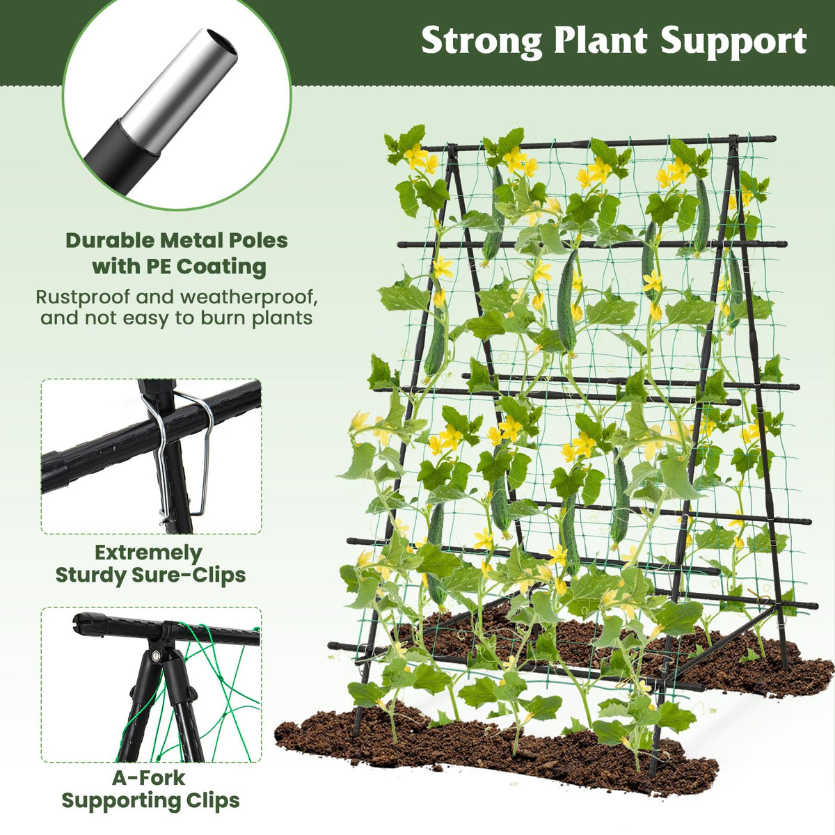 Lucktree Cucumber Trellis, Trellis for Climbing Plants Outdoor