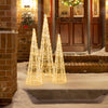 Lucktree Set of 3 Lighted Christmas Cone Trees